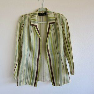 DANA BUCHMAN striped, feather weight, 100% silk blazer/jacket - size 6